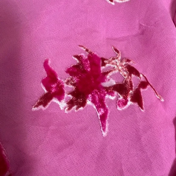 Vintage Y2K Silk Blend Crushed Velvet Top - Picture 5 of 8